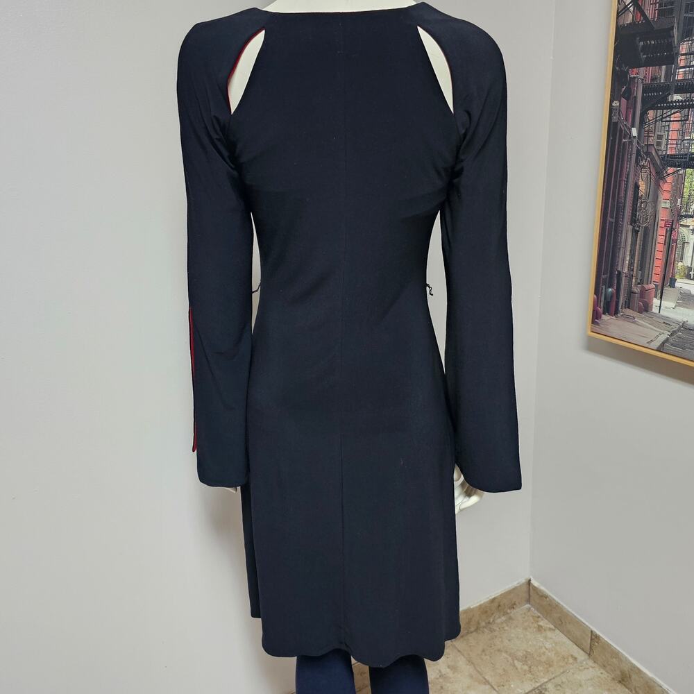 Laundry by Shelli Segal Black Dress Cut-Outs Split Sleeve size 4 - no belt